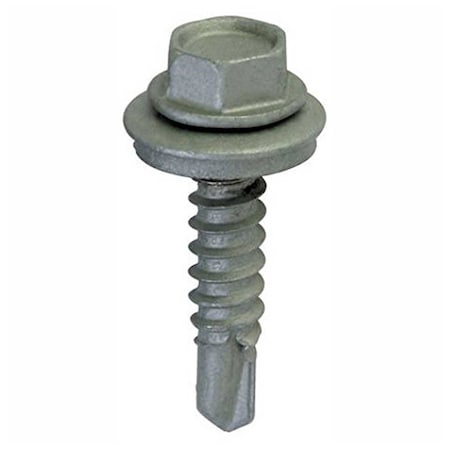 Teks Wood Screw, #12, 1, Zinc Steel Hex Drive 21418